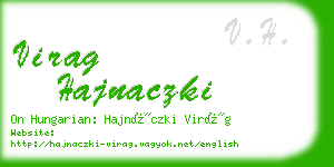 virag hajnaczki business card